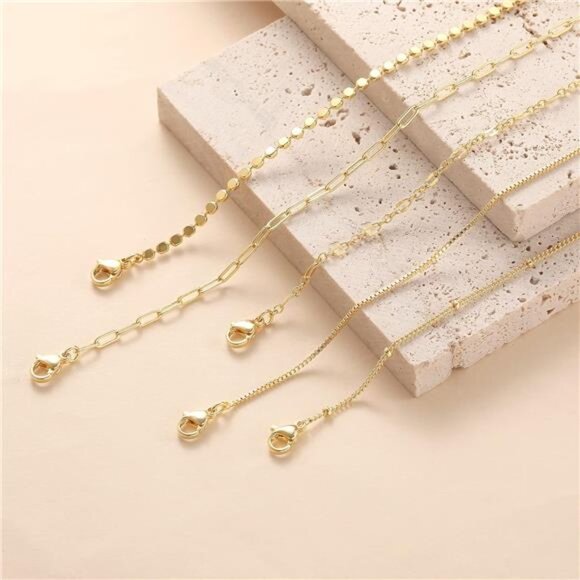 Gold Bracelets for Women, 14K Dainty Gold Plated Stackable Bracelets for Women - Picture 6 of 7